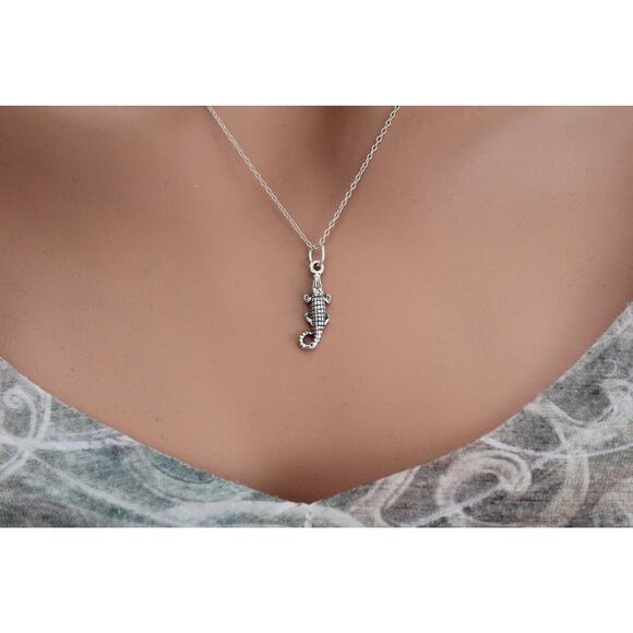 Sterling Silver Alligator Necklace - Picture 2 of 2